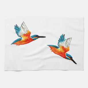 Flying Kingfisher Art Theedoek