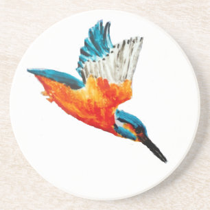 Flying Kingfisher Art Zandsteen Onderzetter