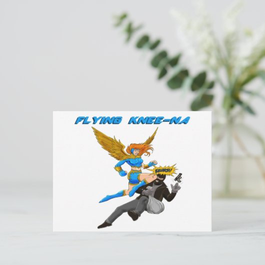 Flying Knee-Na Briefkaart (Staand voorkant)