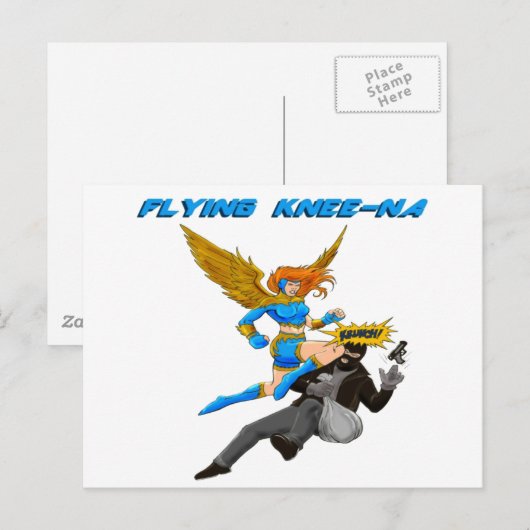 Flying Knee-Na Briefkaart (Voorkant / Achterkant)