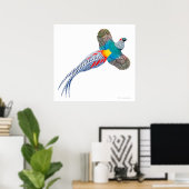 Flying Lady Amherst Pheasant Print (Thuiskantoor)