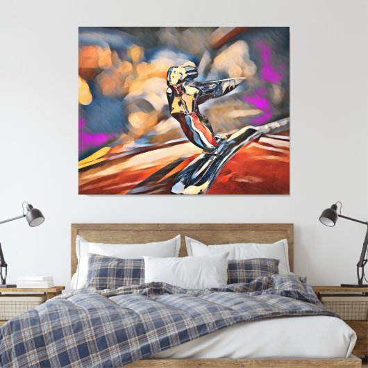 Flying Lady Hood Ornament Canvas Afdruk (Insitu (Slaapkamer))