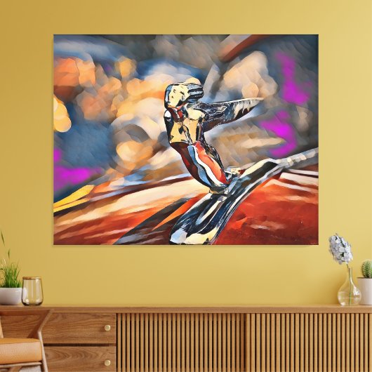 Flying Lady Hood Ornament Canvas Afdruk (Insitu (Woonkamer))