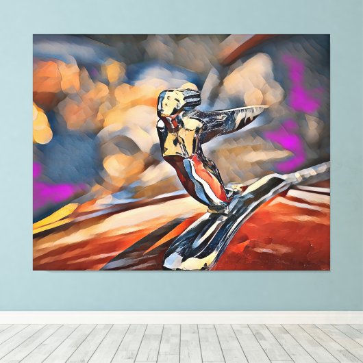 Flying Lady Hood Ornament Canvas Afdruk (Insitu (Houten vloer))