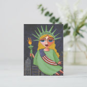 Flying Lady Liberty - briefkaart (Staand voorkant)