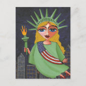 Flying Lady Liberty - briefkaart (Voorkant)