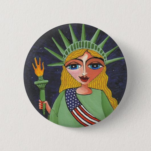 Flying Lady Liberty - toets Ronde Button 5,7 Cm (Voorkant)