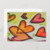 Flying Laugh Hearts Briefkaart (Voorkant / Achterkant)