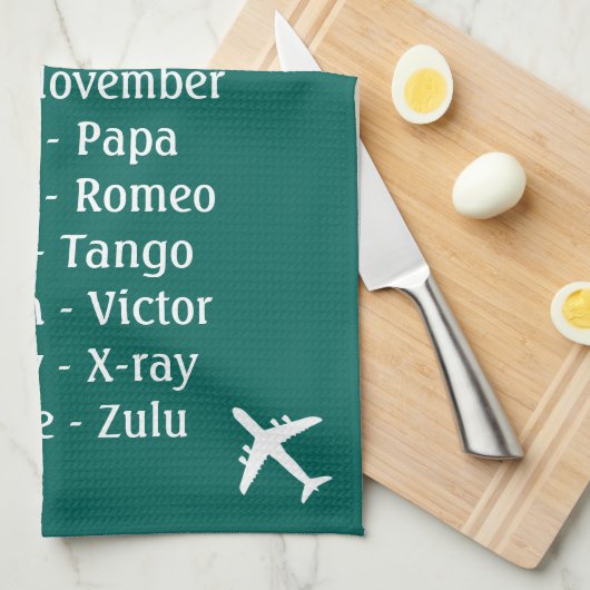 Flying Lesson Fonetisch Alfabet Aero Vliegtuigspot Theedoek (Quarter Fold)