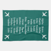 Flying Lesson Fonetisch Alfabet Aero Vliegtuigspot Theedoek (Horizontaal)