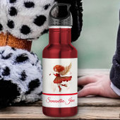 Flying Little Red Fairy Fantasy Kunst Waterfles