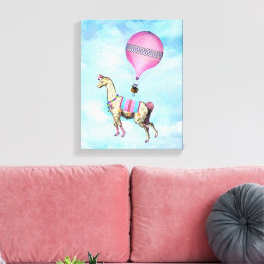 Flying Llama Canvas Afdruk (Insitu (Woonkamer))