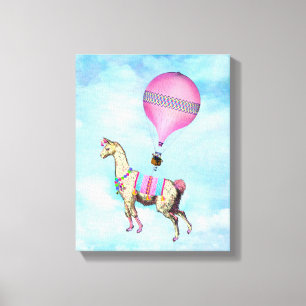 Flying Llama Canvas Afdruk
