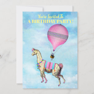Flying Llama Invitation Kaart