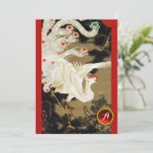 FLYING LOVE PHOENIX, Feathers, Hearts Wedding Invi Feestdagenkaart (Staand voorkant)