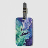 Flying Lovers - Waterverf Schilderen Bagagelabel (Voorkant (verticaal))