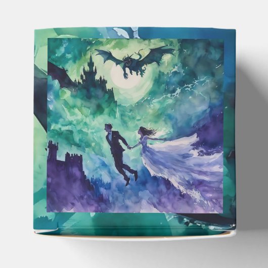 Flying Lovers - Waterverf Schilderen Bedankdoosjes (Bovenkant)