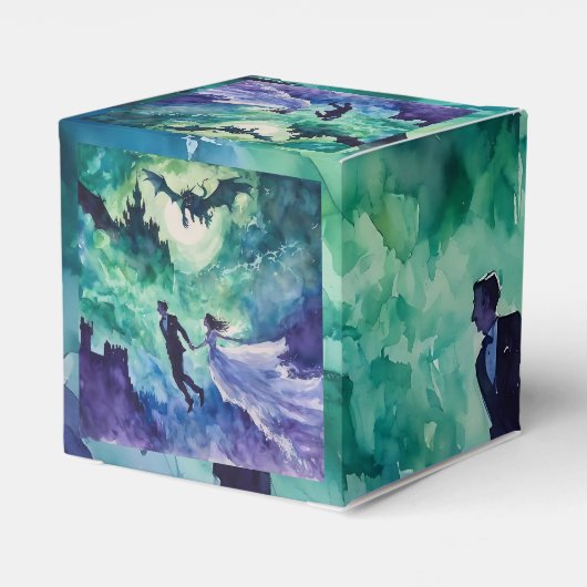 Flying Lovers - Waterverf Schilderen Bedankdoosjes (Achterkant)