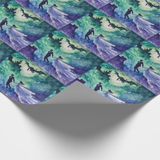 Flying Lovers - Waterverf Schilderen Cadeaupapier (Hoek)