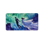 Flying Lovers - Waterverf Schilderen Etiket (Voorkant)