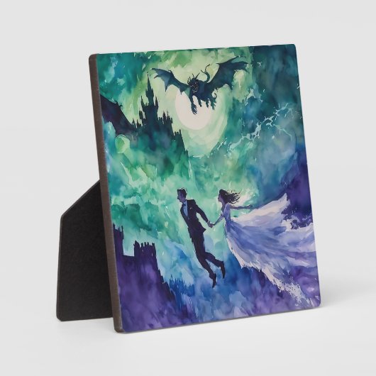 Flying Lovers - Waterverf Schilderen Fotoplaat (Voorkant)