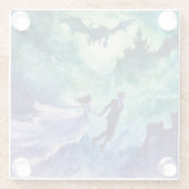 Flying Lovers - Waterverf Schilderen Glazen Onderzetter (Achterkant)