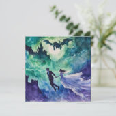 Flying Lovers - Waterverf Schilderen Kaart (Staand voorkant)