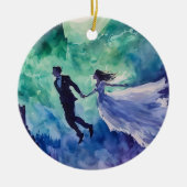 Flying Lovers - Waterverf Schilderen Keramisch Ornament (Voorkant)