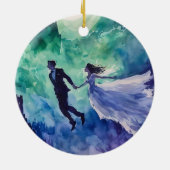 Flying Lovers - Waterverf Schilderen Keramisch Ornament (Achterkant)