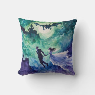 Flying Lovers - Waterverf Schilderen Kussen