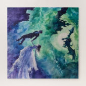 Flying Lovers - Waterverf Schilderen Legpuzzel (Horizontaal)