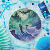 Flying Lovers - Waterverf Schilderen Papieren Bordje (Feest)