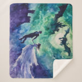 Flying Lovers - Waterverf Schilderen Sherpa Deken (Voorkant)