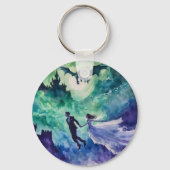 Flying Lovers - Waterverf Schilderen Sleutelhanger (Achterkant)