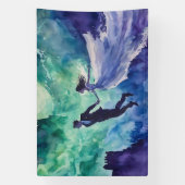 Flying Lovers - Waterverf Schilderen Spandoek (Verticaal)