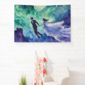 Flying Lovers - Waterverf Schilderen Spandoek (Insitu)