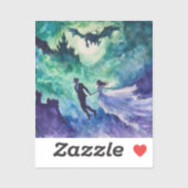 Flying Lovers - Waterverf Schilderen Sticker (Vel)