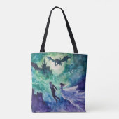 Flying Lovers - Waterverf Schilderen Tote Bag (Achterkant)