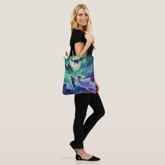 Flying Lovers - Waterverf Schilderen Tote Bag (Op model)
