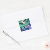 Flying Lovers - Waterverf Schilderen Vierkante Sticker (Envelop)