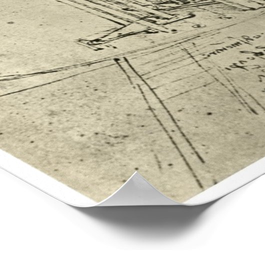 Flying Machine, Leonardo da Vinci, 1488 Poster (Hoek)