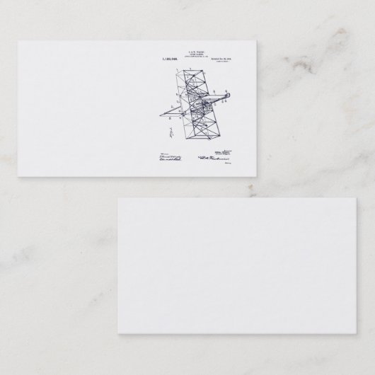 FLYING MACHINE PATENT - CIRCA 1914 - Visitekaartje (Voorkant / Achterkant)