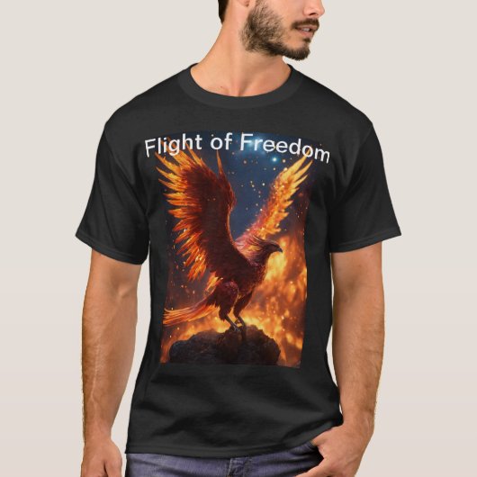 "Flying Majesty: Falcon Bird Design T-shirt" T-shirt (Voorkant)