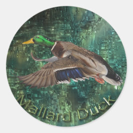 Flying Male Mallard Duck (Drake) Wilde Sticker