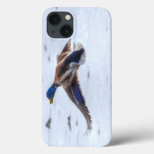 Flying Mallard Drake Wildlife Gift iPhone 13 Hoesje