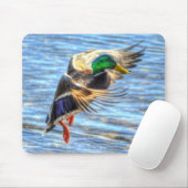 Flying Mallard Duck Birdlover Wildlife Foto Muismat (Met muis)