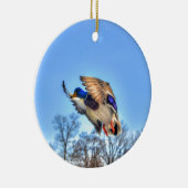 Flying Mallard Duck Drake Wildlife Foto Keramisch Ornament (Rechts)
