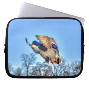 Flying Mallard Duck Drake Wildlife Foto Laptop Sleeve