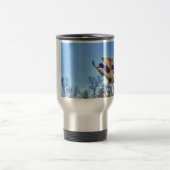 Flying Mallard Duck Drake Wildlife Foto Reisbeker (Center)