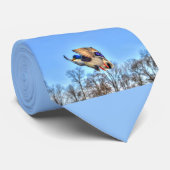 Flying Mallard Duck Drake Wildlife Foto Stropdas (Opgerold)